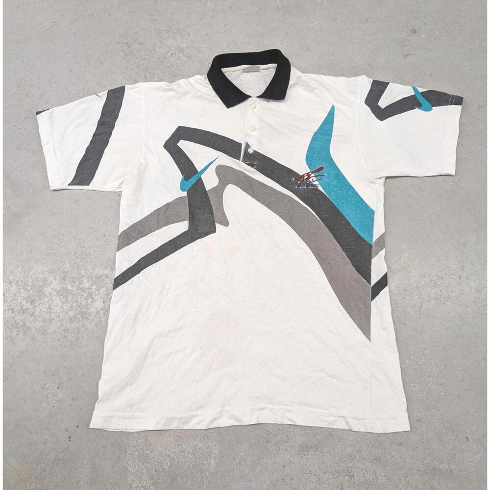 Rare Vintage 90s Andre Agassi Nike Boot Tennis Polo Shirt